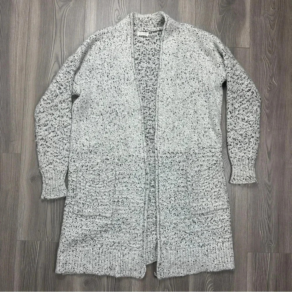 Caslon Heathered‎ Gray Long Chunky Knit Cardigan